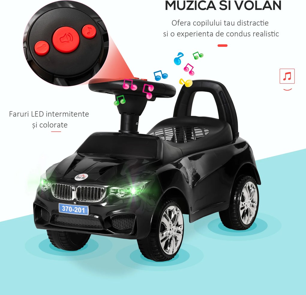 Volan Copii 1-3 Ani, Faruri, Melodii, Roșu | Aosom Romania