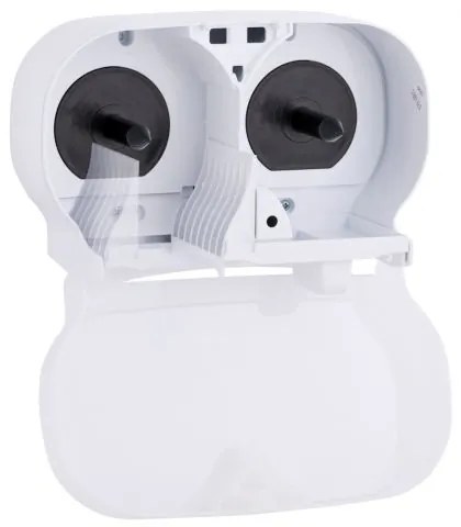 Dozator pentru 2 role de hartie igienica fara tub Merida, alb