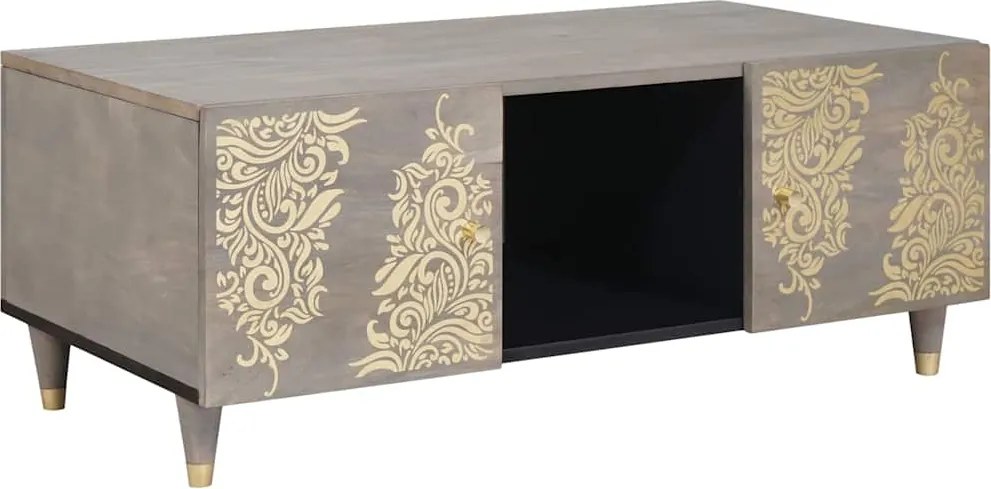 vidaXL Masă de cafea Gri 100 x 54 x 40 cm Lemn de mango solid