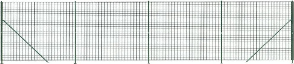 vidaXL Gard plasă de sârmă cu bordură, verde, 2,2x10 m