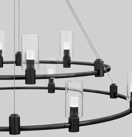 Sistem circular magnetic-decorativ DION D-60cm, negru NVL-9028921