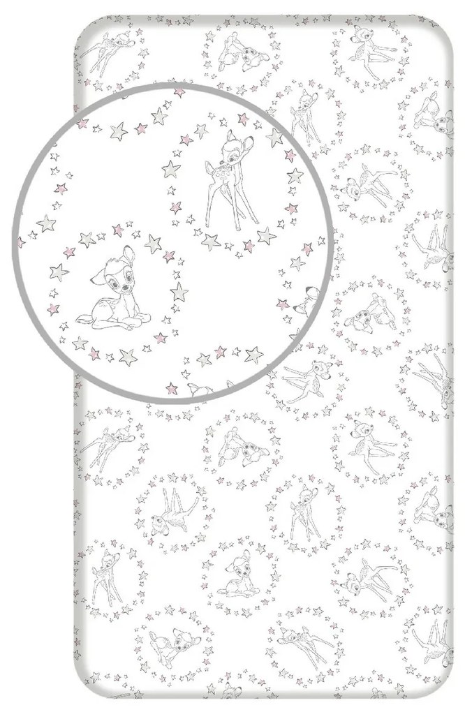 Cearșaf bumbac pentru copii Bambi star, 90 x 200 cm