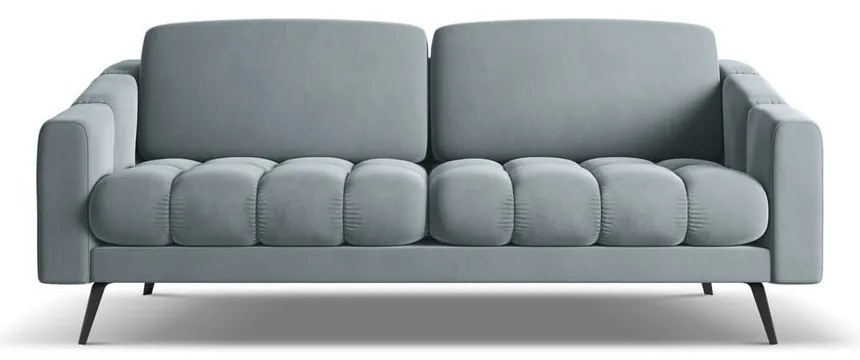 Canapea albastru-deschis cu tapițerie din catifea 202 cm Nalu – Makamii