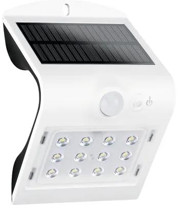Aplică solară cu LED Luceco 220 lumeni 4000K, senzor de mișcare, plastic alb