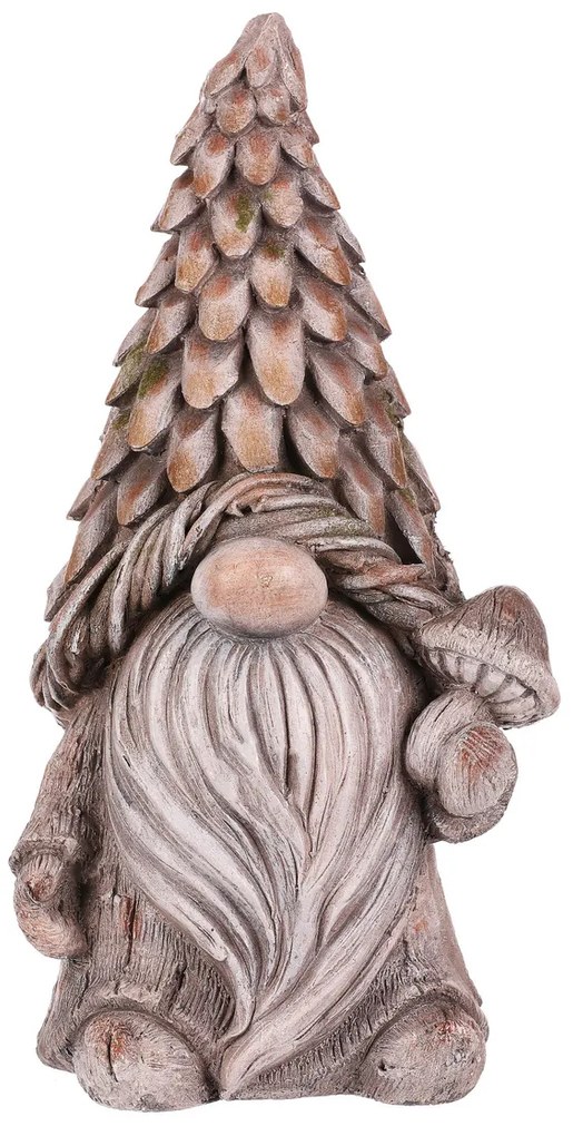 Decorațiune de grădină pitic Ciupercă, gri, 25 x19 x 49 cm