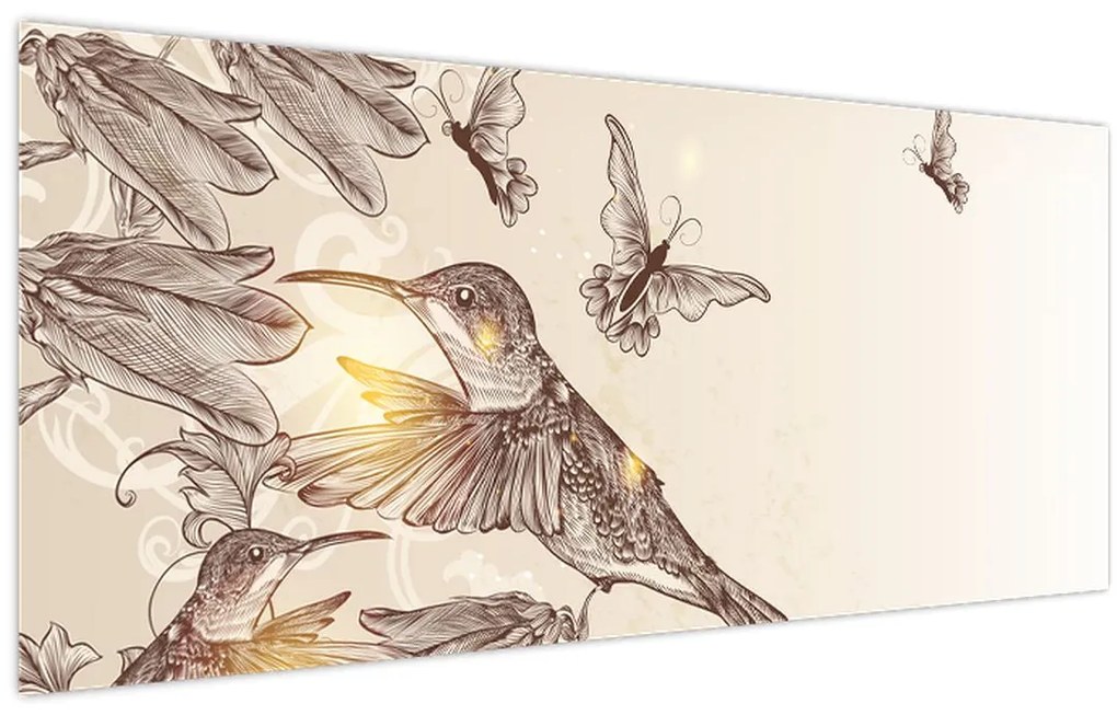 Tablou - Colibri (120x50 cm)