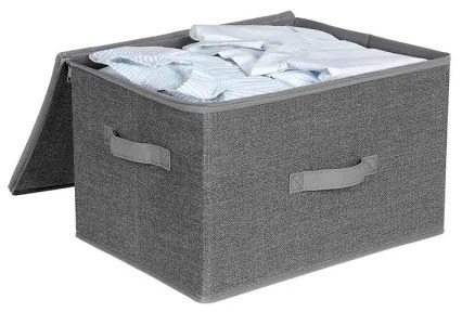 Set de 3 cutii de depozitare cu fermoar CURAN, gri