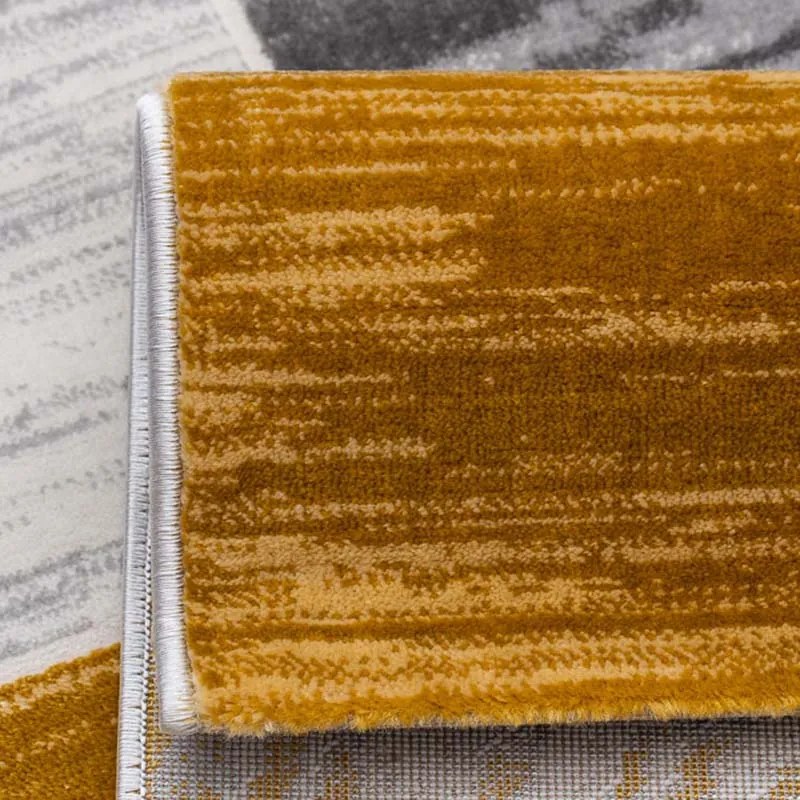 60x100 cm Covor Modern, 70% Polipropilenă și 30% Polyester, Gri/Galben Mustar, Densitate 2500 gr/m2