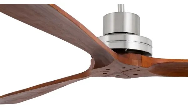 Ventilator de tavan FARO 33508DC MINI LANTAU crom/maro d. 108 cm + telecomandă