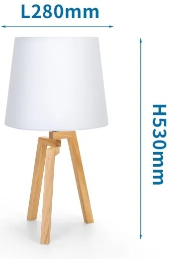 Aigostar - Lampă de masă din lemn de pin, 1xE27/60W/230V