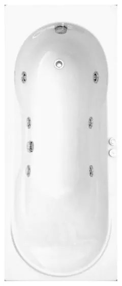 ROMSTAL Cada de baie cu hidromasaj, belform alegria, dreptunghiulara, acril, alb, s1, 170x70x62 cm