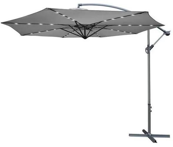 Umbrela cu tija laterala,Iluminata Led,350 cm