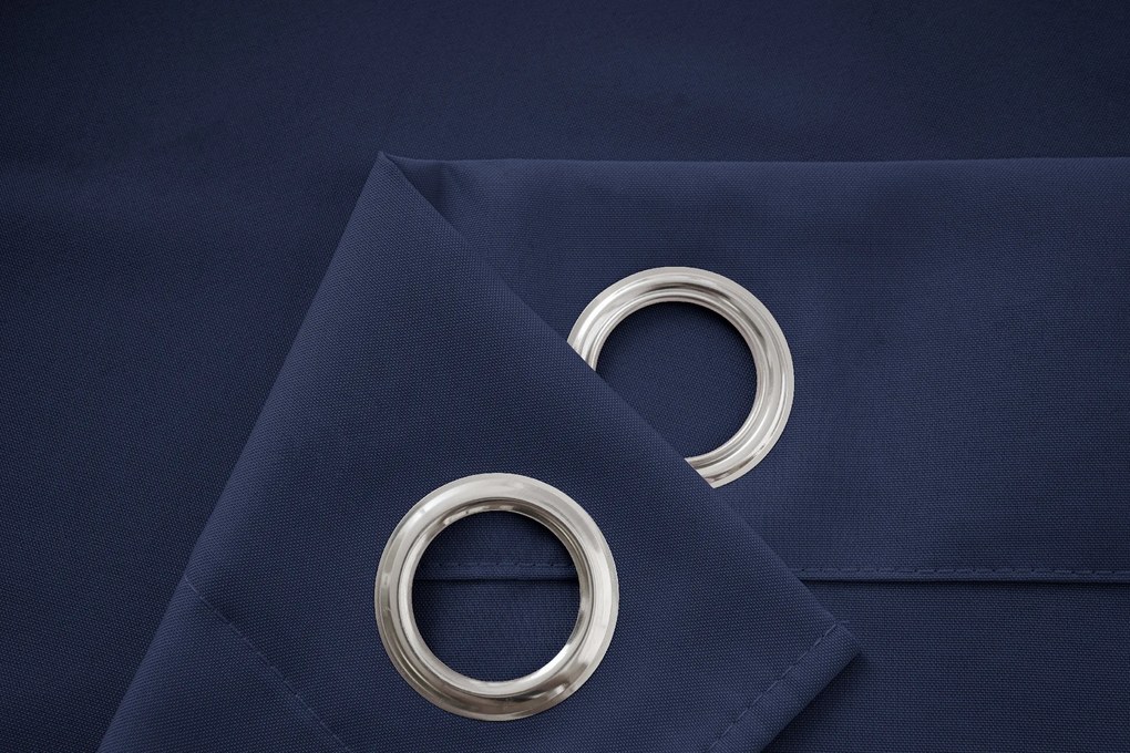 Draperie albastru inchis OXFORD 140x250 cm Agatat: Inele metalice