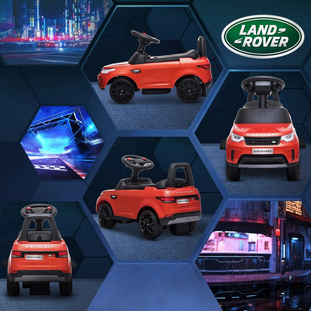 AIYAPLAY Mașinuță Electrică pentru Copii 18 Luni-5 Ani cu Licență Land Rover cu Muzică, USB și MP, 65x43x40 cm, Roșu | Aosom Romania