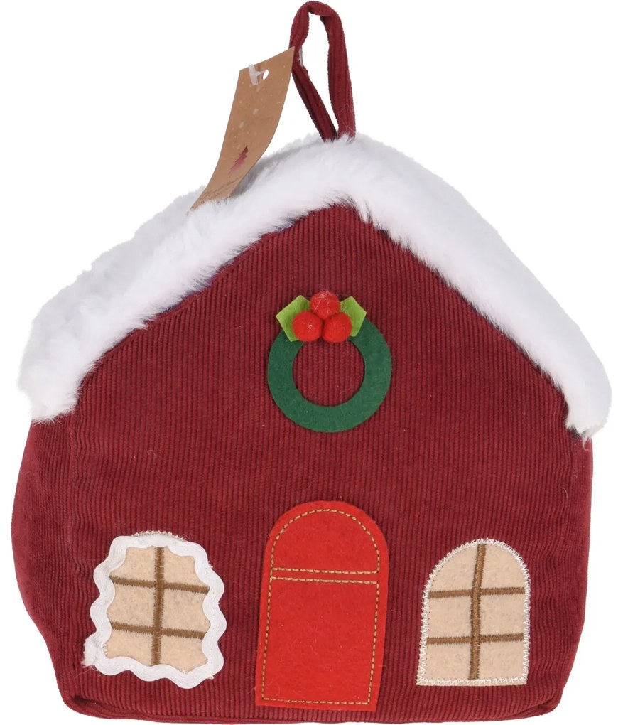 Opritor pentru ușă, casa Moșului Crăciun, roșu