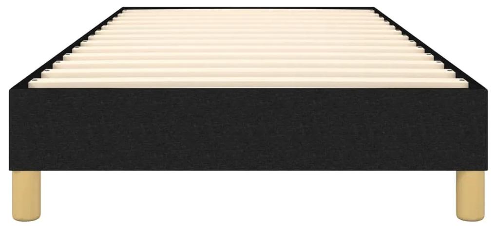 Cadru de pat box spring, negru, 100x200 cm, textil Negru, 25 cm, 100 x 200 cm