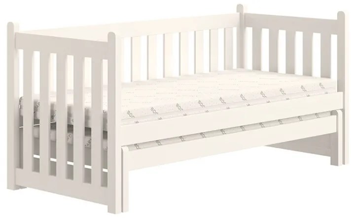 Pat copii retractabil cu sertare Swen 80x180 - alb