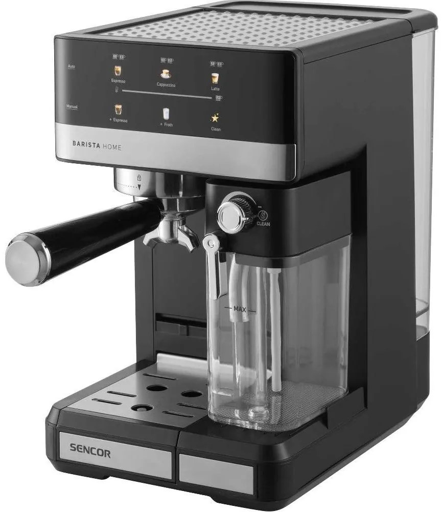 Sencor - Espressor manual cu portafiltru, 1350 W/230 V, negru/crom mat