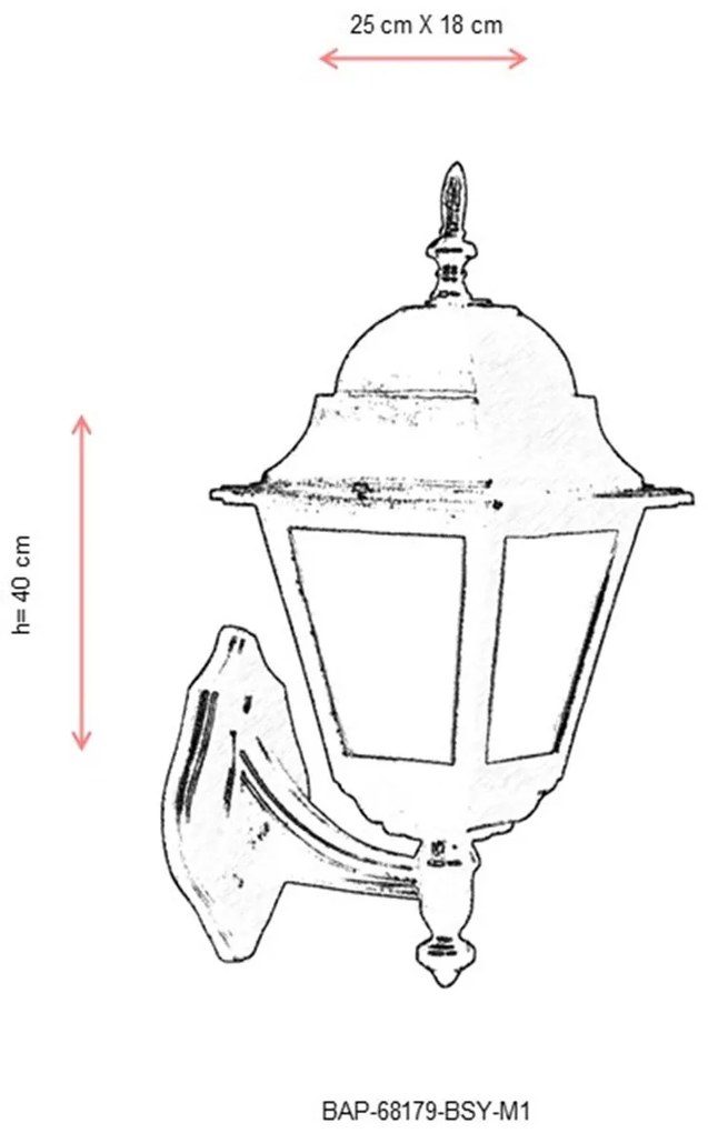 Aplica de perete exterior M1 Alb 25x18 cm