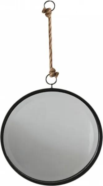 Oglinda rotunda neagra din metal 32 cm Rope Factory Objet Paris