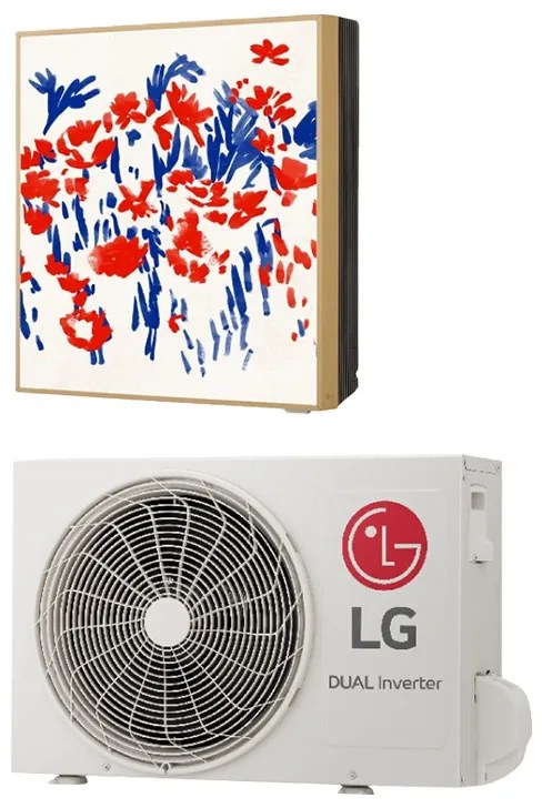 Aparat de aer conditionat inverter LG Gallery Special A12GA1.NSE + A12GA1.U18, 12000 BTU, 26 m², A++, R-32, Alb/Multicolor