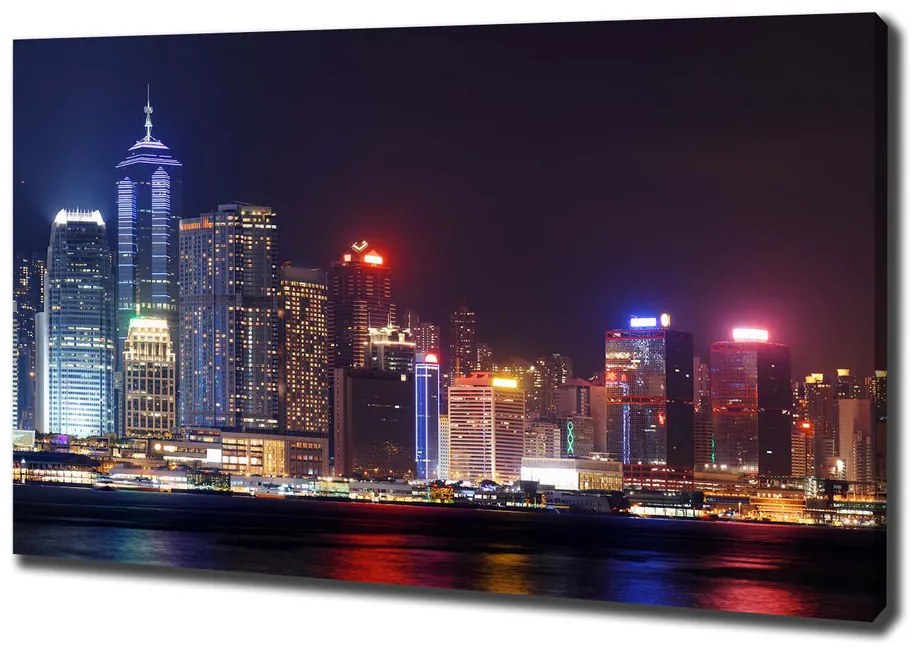 Print pe pânză Hong kong pe timp de noapte