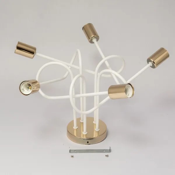 Lustră aplicată OXFORD 5xE27/15W/230V aurie/albă