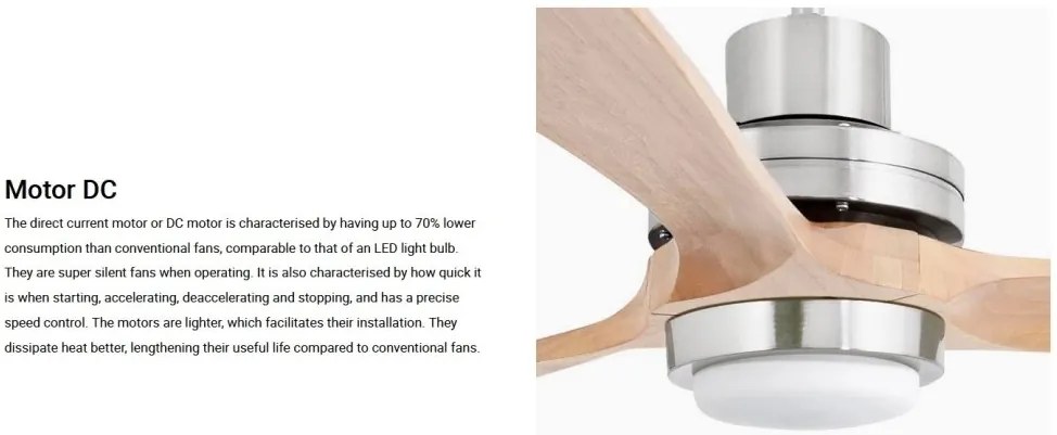 Lustra cu Ventilator si telecomanda LANTAU XL DC LED nickel/lemn pin