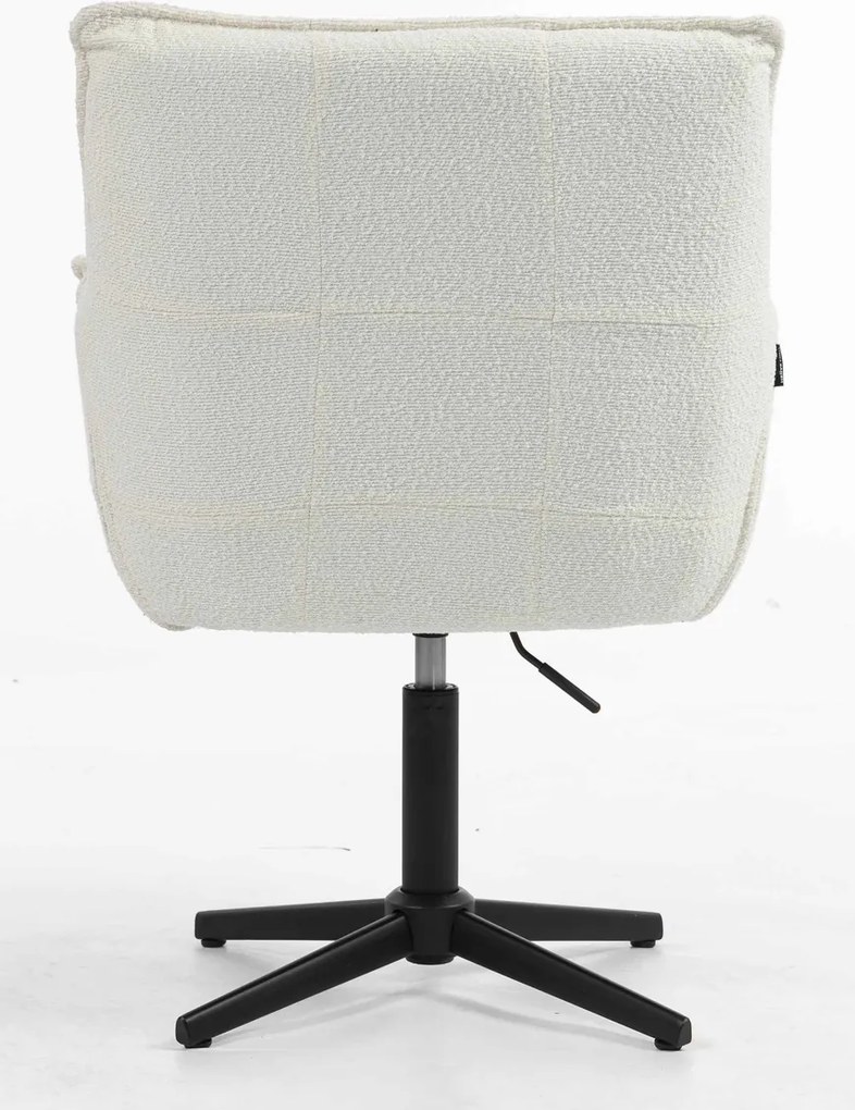 HR560CROSS Scaun Crem din Boucle cu Bază Neagră