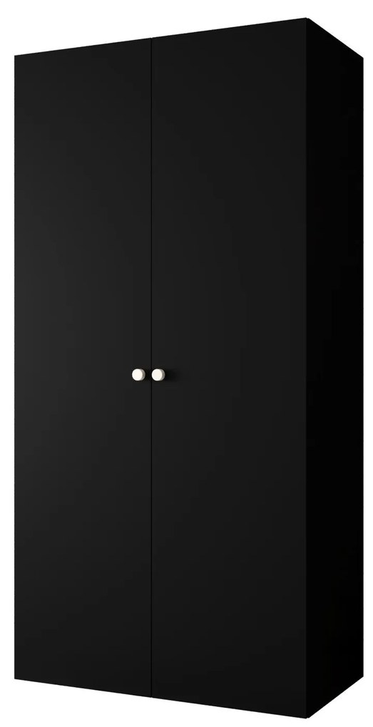 Dulap de haine 100 cm Parna 1 (Negru + Argintiu). 1125861