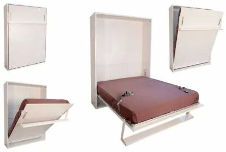 Pat Rabatabil dublu cu somiera inclusa - Diva(LOFT) Double (140 X 190) - Alb Mat
