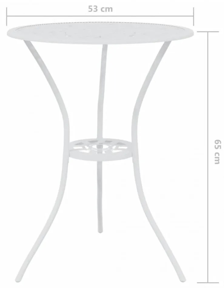 SEGA707 - Set Masa si 2 scaune gradina, terasa, balcon aluminiu turnat - Alb