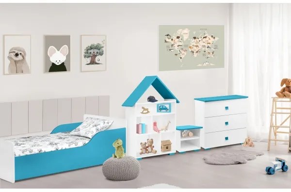 Comodă PABIS 87x83 cm alb/albastru