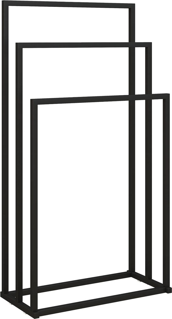 HOMCOM Suport pentru Prosoape de Podea cu 3 Brate Autoportant din Oțel, 45x21.5x85 cm | Aosom Romania