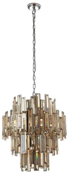 Lustră de cristal pe lanț Endon 72744 VIVIANA 12xE14/40W/230V fumuriu