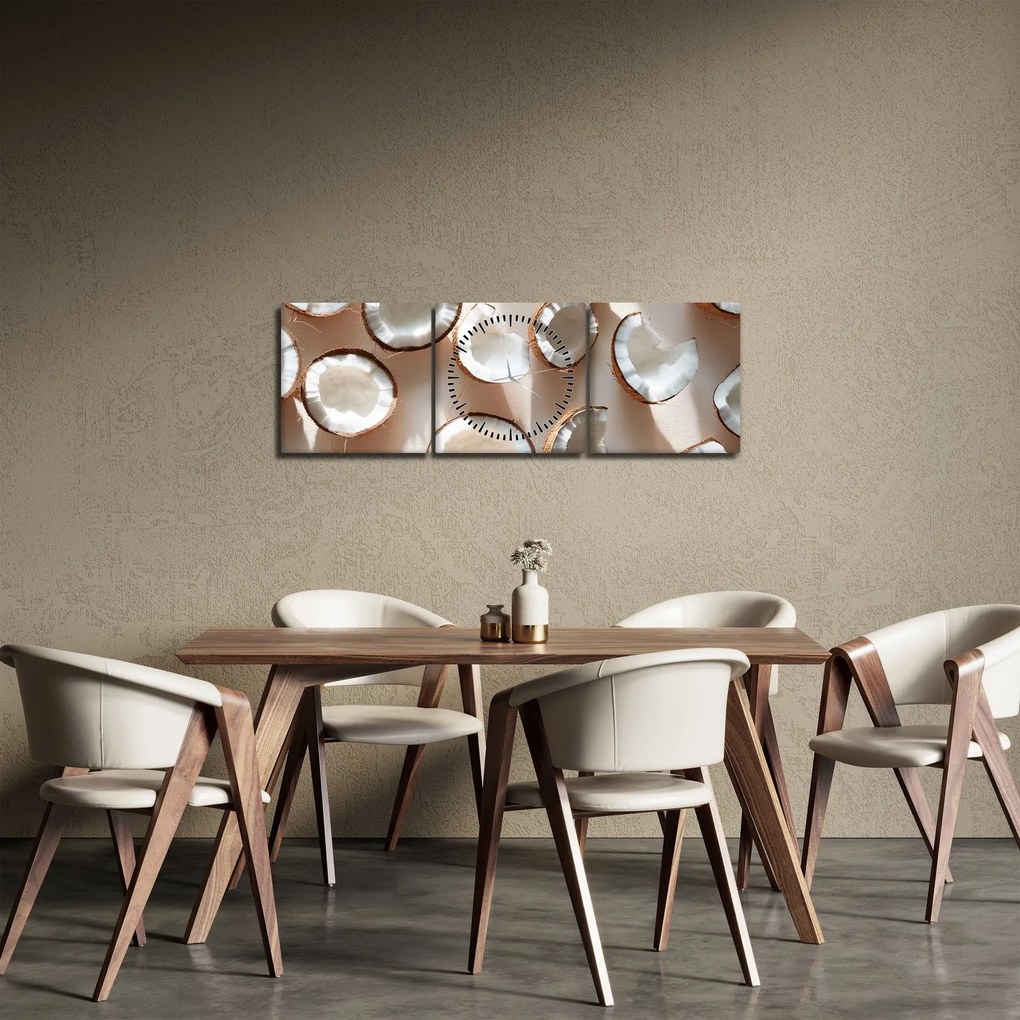 Tablou - Nuci de cocos (cu ceas) (90x30 cm)