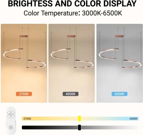 Immax NEO 07328L - Lustră LED reglabilă, suspendată pe cablu FINO, 72W/230V, 120 cm, aur roz, Tuya+telecomandă