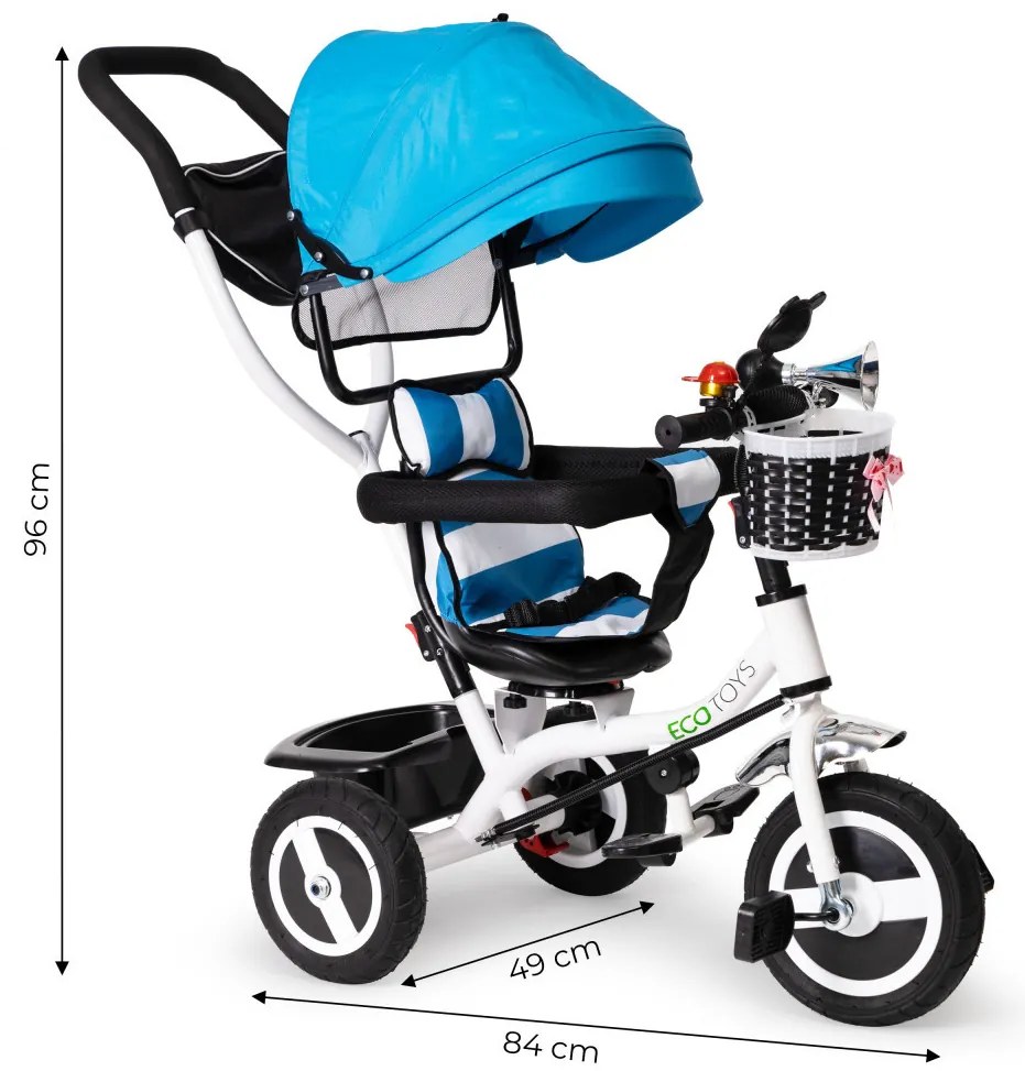 Tricycle tricycle tricycle swivel awning with durable tyres blue