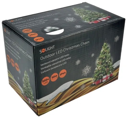 Solight 1V05-W-LED Ghirlandă LED de exterior, 500 LED/8 funcții, IP44, 55 m, alb rece