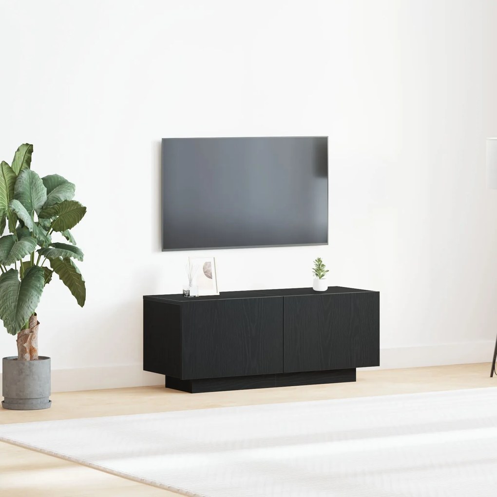 vidaXL Cabinet TV Stejar negru 100 x 35 x 40 cm Lemn compozit