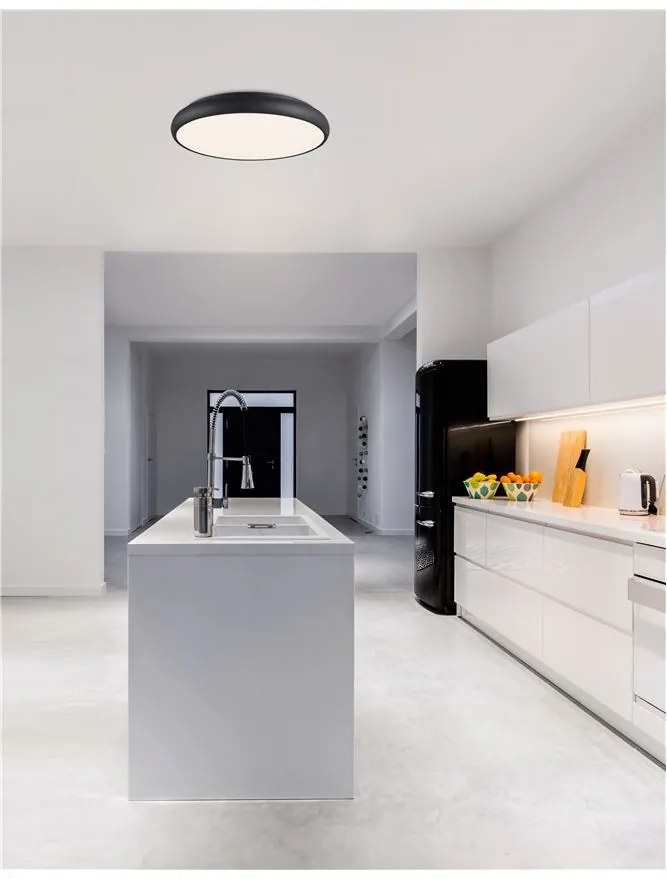 Plafoniera LED design modern Gap negru, 51cm