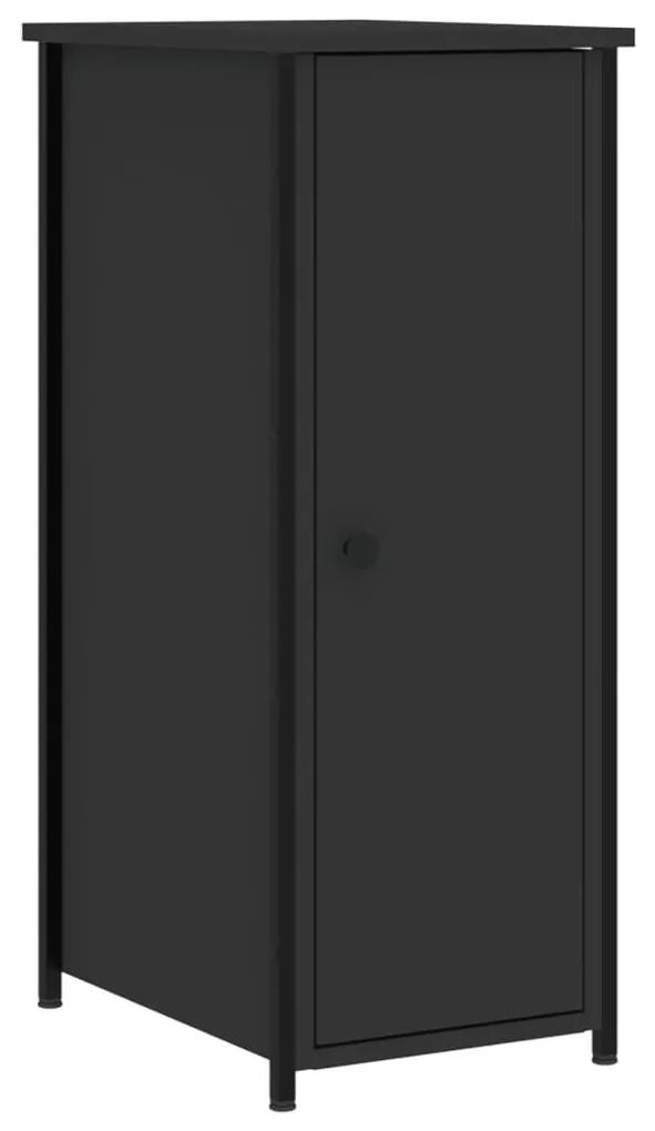 825963 vidaXL Noptieră, negru, 32x42x80 cm, lemn compozit