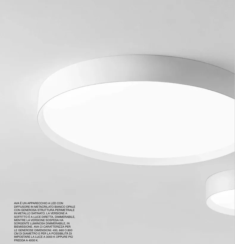 Plafoniera LED AVA 60cm, alb sau negru