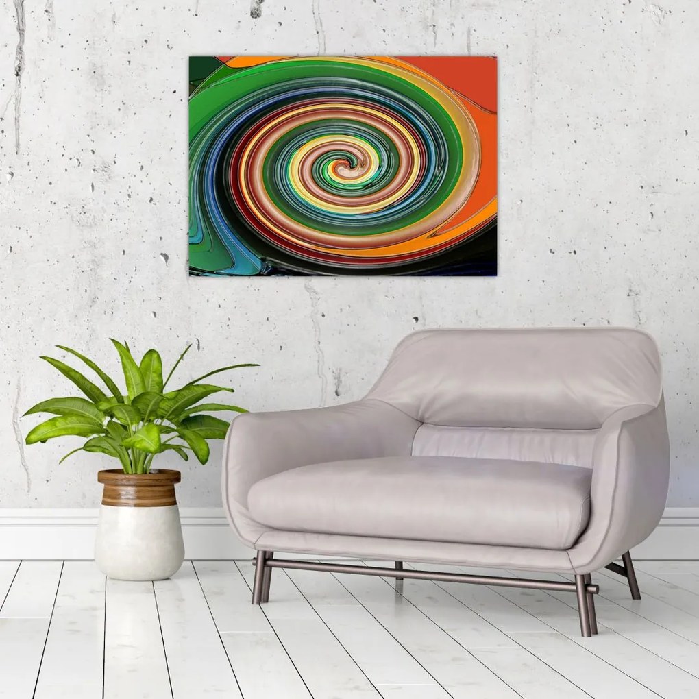 Tablou abstract - spirala colorata (70x50 cm)