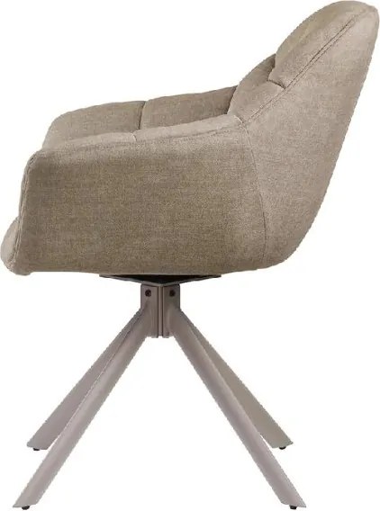 Set de 2 scaune pivotante PAPILLON catifea greige/ bej