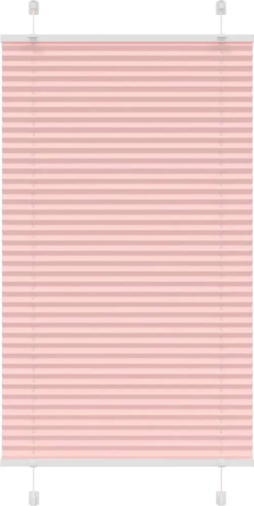 vidaXL Jaluzea plisată roz 75x150 cm Lățime țesătură 74,4cm poliester