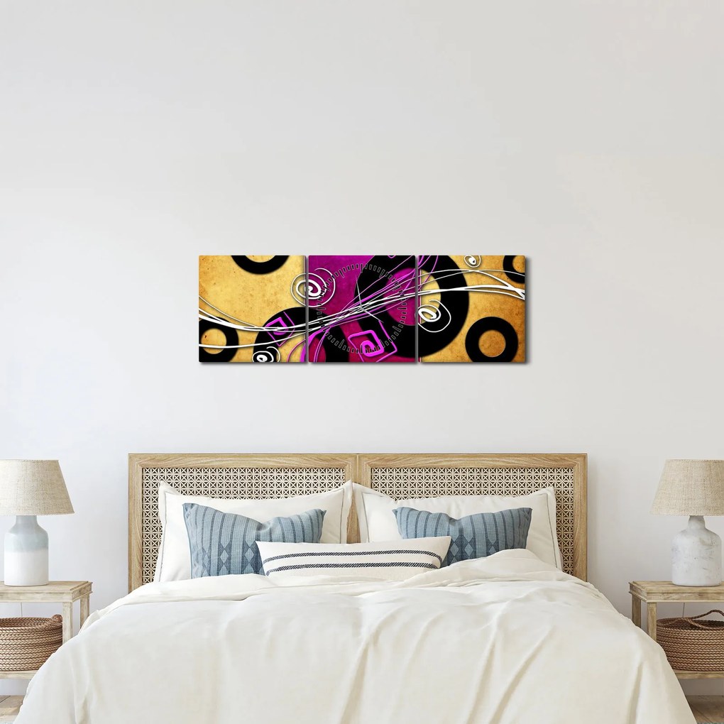 Tablou abstracției (cu ceas) (90x30 cm)