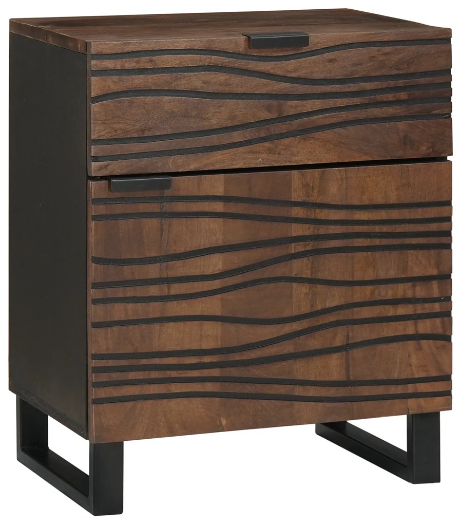 vidaXL Cabinet pentru noptieră 50x33x60 cm din lemn masiv de nuc