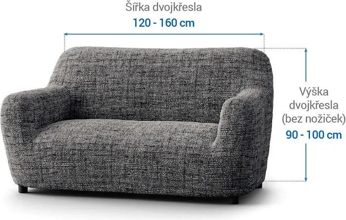 Gaico Huse bielastice VITTORIA gri fotoliu dublu (l. 120 - 160 cm)