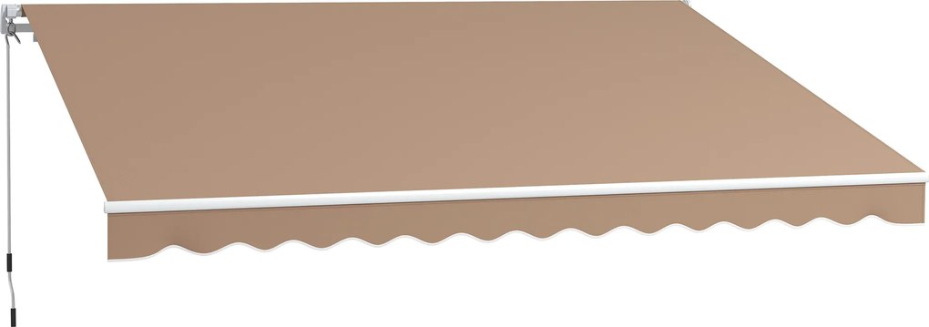 Outsunny Copertină Pliabilă pentru Exterior, Copertină Tip Roll-Up cu Deschidere Manivelă, 350x250 cm, Galben | Aosom Romania